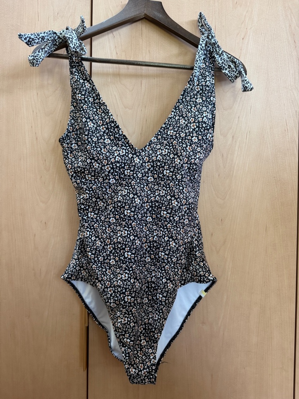 summersalt Black Floral Tie-Shoulder One-Piece Swimsuit